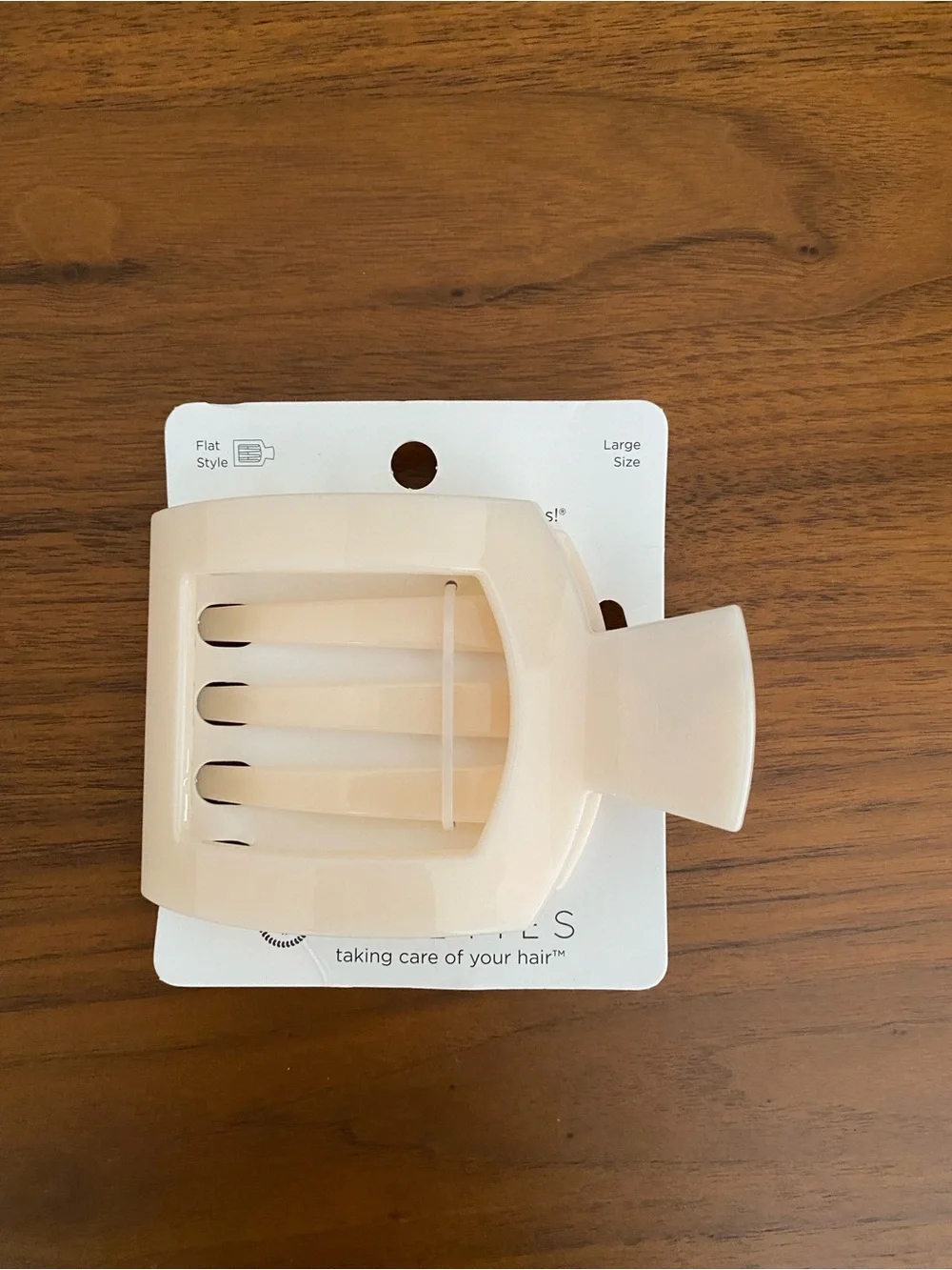 Teleties Large Flat Hair Claw Clip — Cream